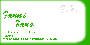 fanni hans business card